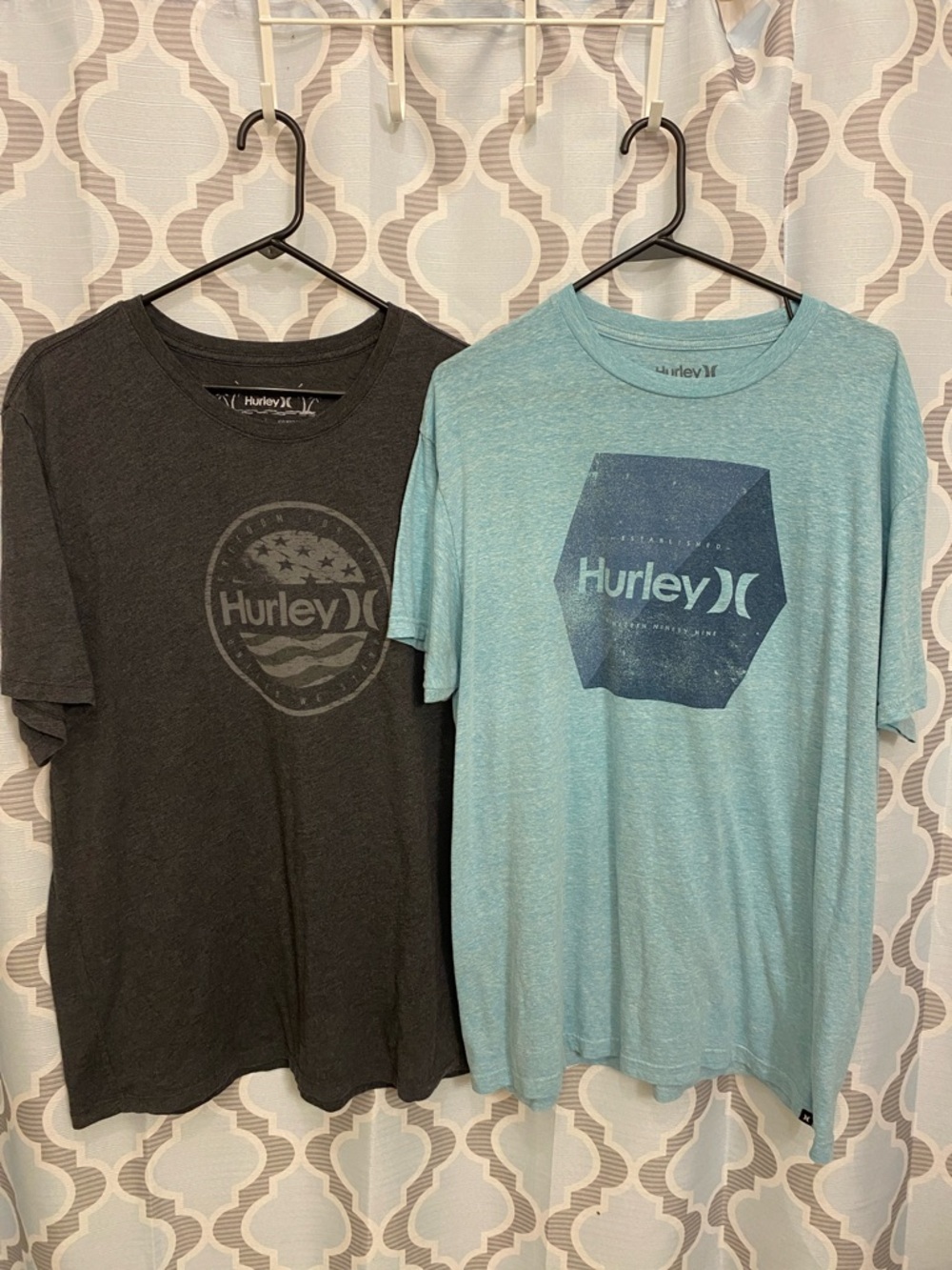 Hurley Short Sleeve Mens XL - Charcoal & Teal